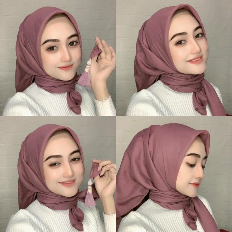 HIJAB JILBAB KERUDUNG SEGI EMPAT SQAURE PARIS PREMIUM TASSEL