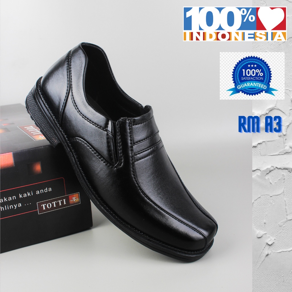 Sepatu Pantopel Pria Formal Kerja Hitam bahan sintetis Pantofel  Fantofel  Cowok Dinas
