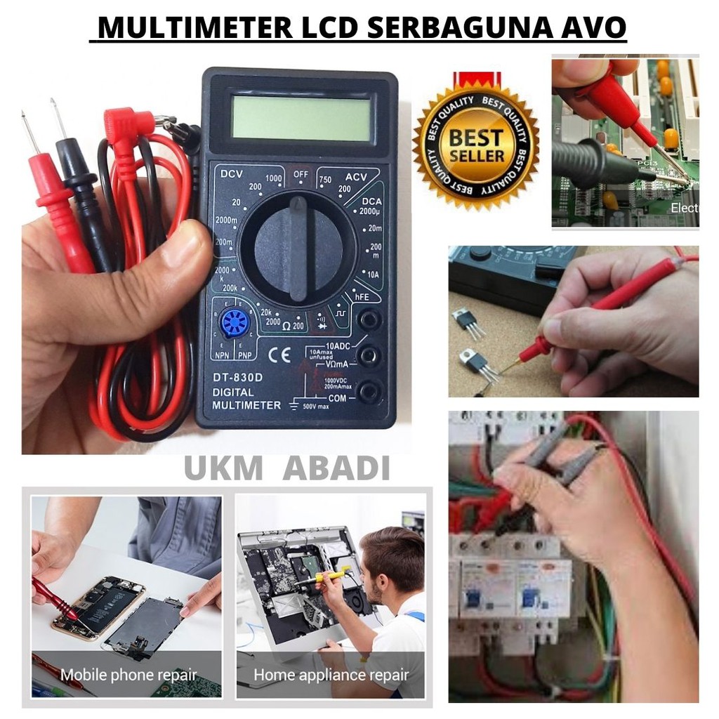 Multimeter Digital LCD Serbaguna Ampere Volt Ohm Tester 111147