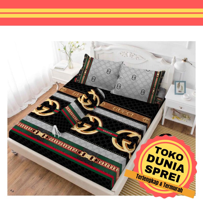 Sprei Vito 180x200 Motif Gucci Black