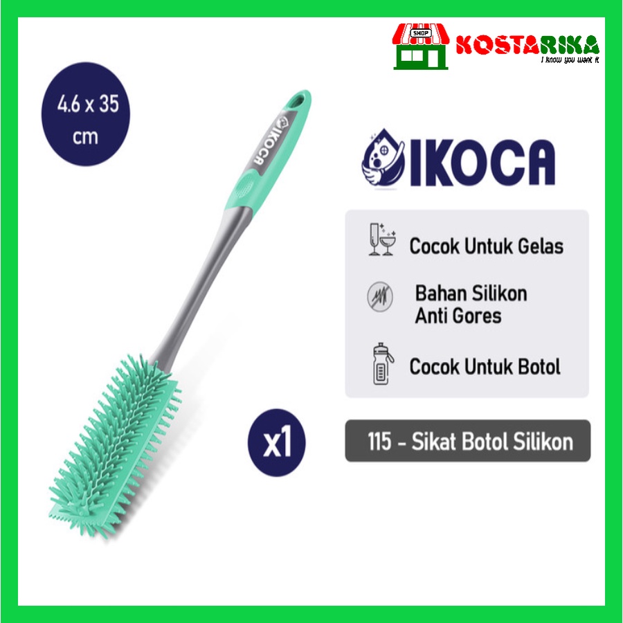 Sikat Botol Silikon Bottle Brush Pembersih Gelas Tumbler IKOCA IKO 115 46x35 cm