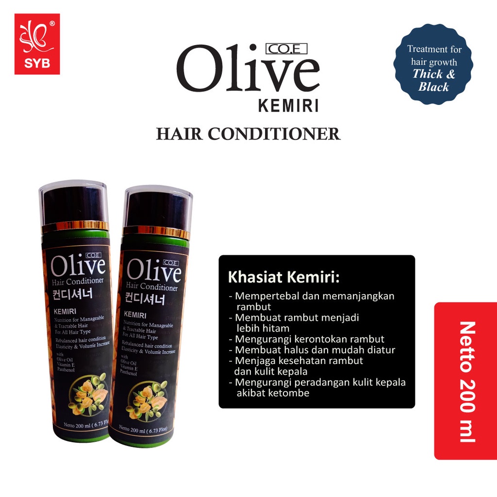 Co.e Olive Black Conditioner Kemiri by SYB 200mL