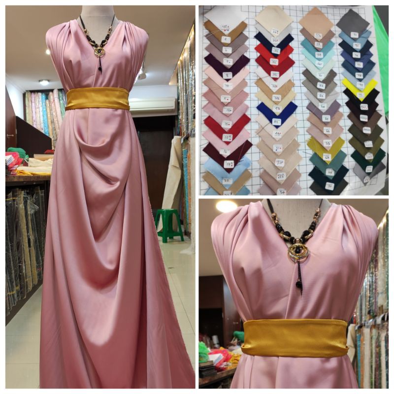 Kain Satin Luvito ( Mirip Bridal Tebal Lemas) Dress