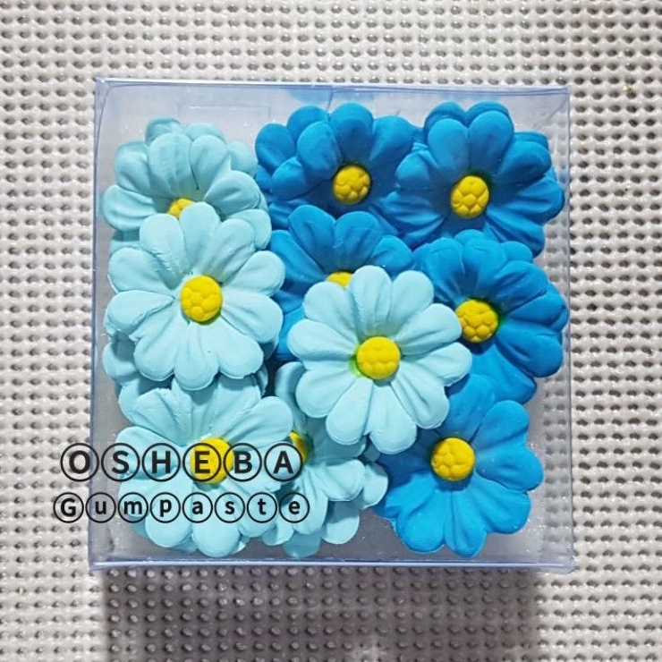 

osheba gumpaste bunga primerose BK BPM 20 warna mix biru isi 20 bunga