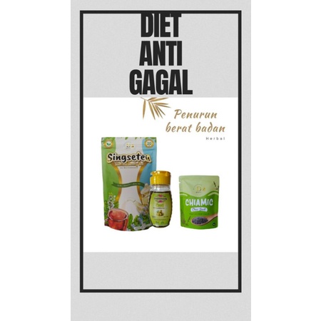 PAKET LENGKAP DIET ANTI GAGAL EVOIL SINGSETEA CHIAMIC PELANGSING HERBAL MENURUNKAN BERAT BADAN DIET 