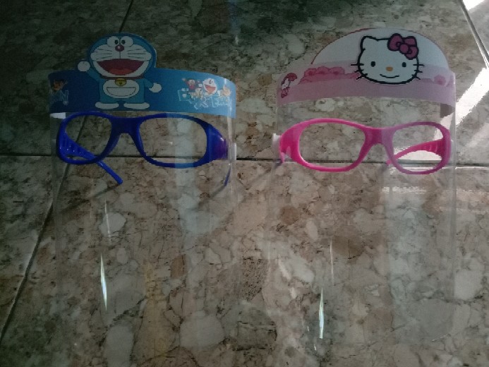 Kacamata Anak Face Shield Karakter Anti Virus