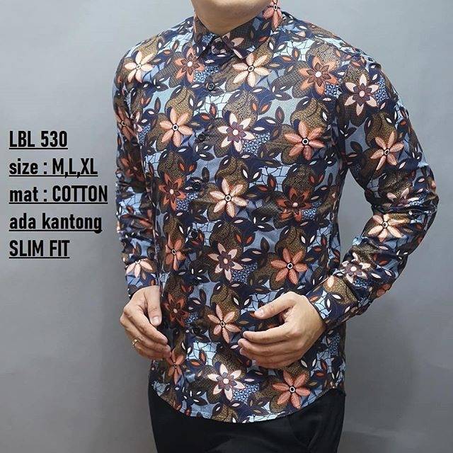 KEMEJA BATIK PRIA SLIM FIT BAJU BATIK SLIMFIT LBL 530