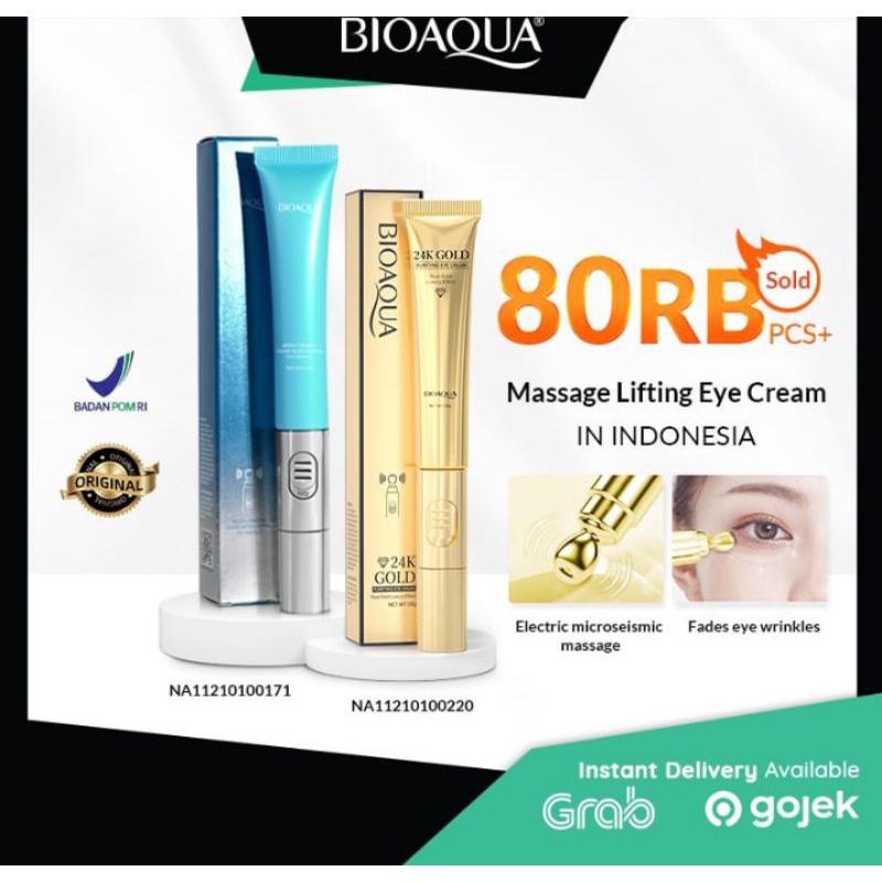 BPOM BIOAQUA 24K GOLD PURIFYING EYE CREAM 20g ELECTRIC EYE SERUM EYE CARE CREAM EYE SERUM BIOAQUA