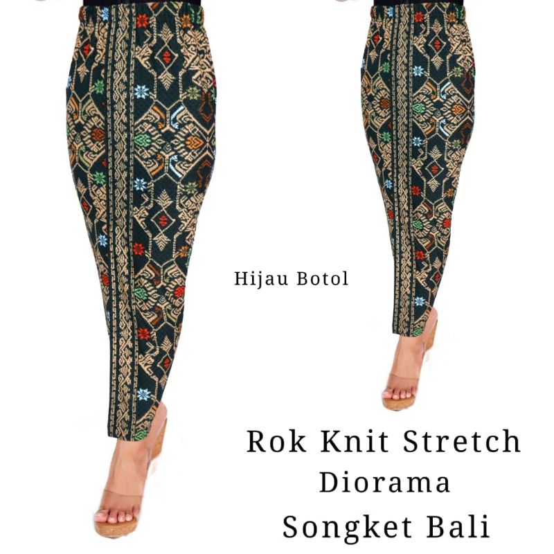 Rok Panjang Span Knit Stretch Diorama Songket Bali