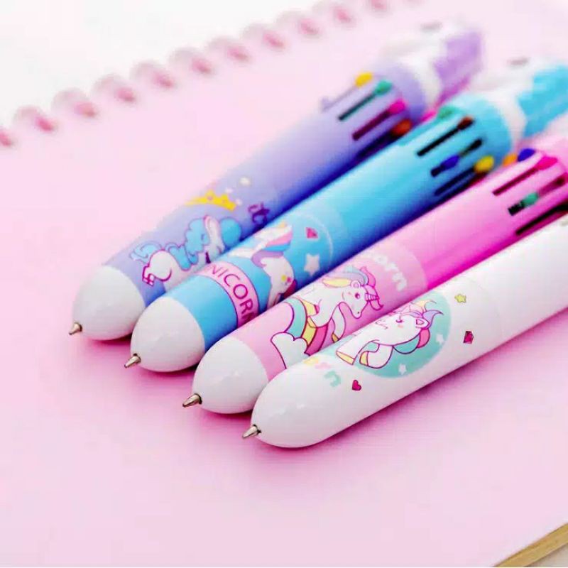 C2 Bolpoin 10 Warna | Bolpen Tinta Warna Warni | Pen Color | Alat Tulis Lucu Anak SD SMP SMA