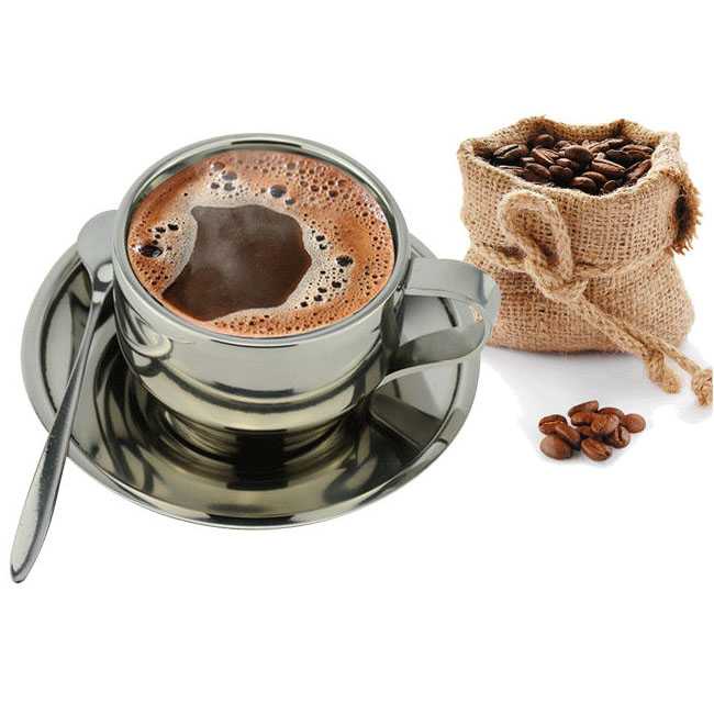 TD-DA Set Gelas Sendok Piring Kopi Stainless Steel - 201