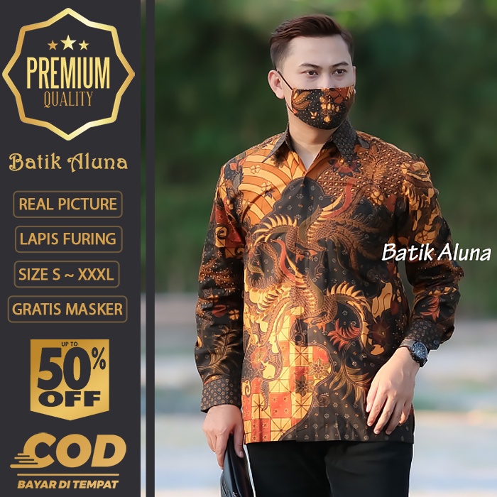 BATIK PRIA LENGAN PANJANG MEWAH PREMIUM ALUNA PRABUSENO SHANGHAI KERIS KEMEJA BATIK ACARA NIKAHAN KE