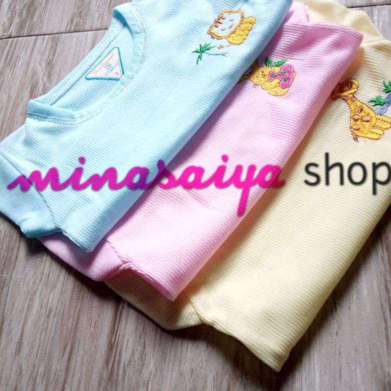 SUNFLOWER 3 pcs Kaos Oblong Bayi SNI Lengan Pendek Warna Uk. S - L