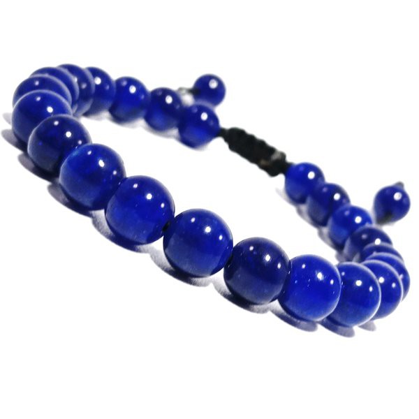 GELANG BATU GIOK BIRU DIM 6 MM TALI SHAMBALA