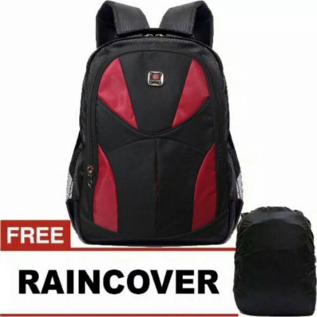 Bayar Di Tempat - Cavero Tas Ransel Pria Wanita CV2424 Desain Style Korea Material Kanvas - Black