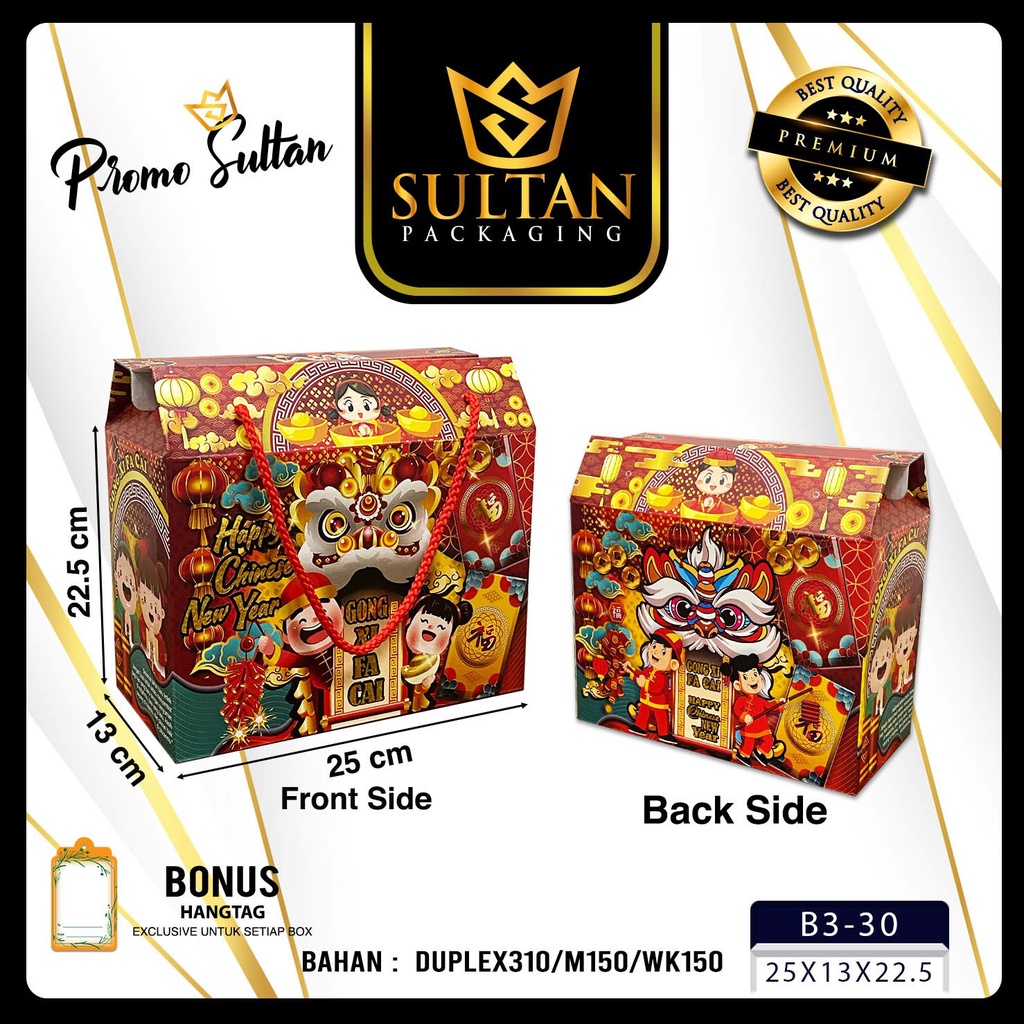 

Kotak Imlek|Box Hampers|Gable Box|Box Imlek|Packaging Imlek|B3-30