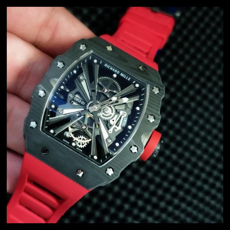 Indh JAM TANGAN RM12-01 MERAH OTOMATIS NEW Kode 1383