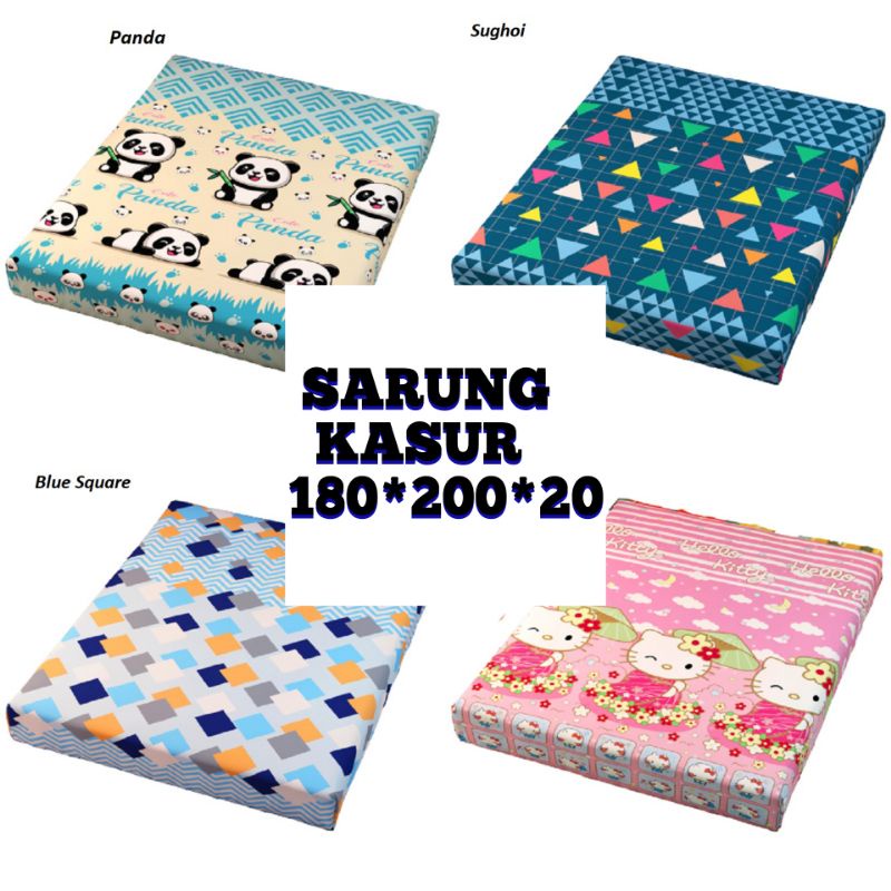 Sprei resleting/sarung kasur busa ukuran 180x200x20cm