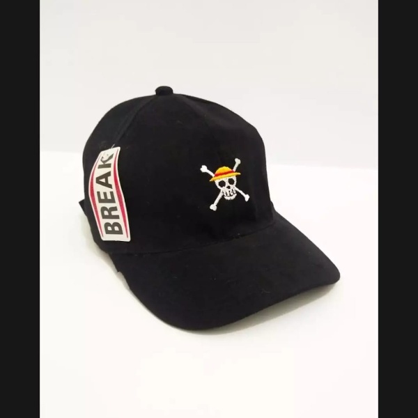 Topi Baseball Hat Motif One Piece Tengkorak Pria Wanita Premium Clip Besi.