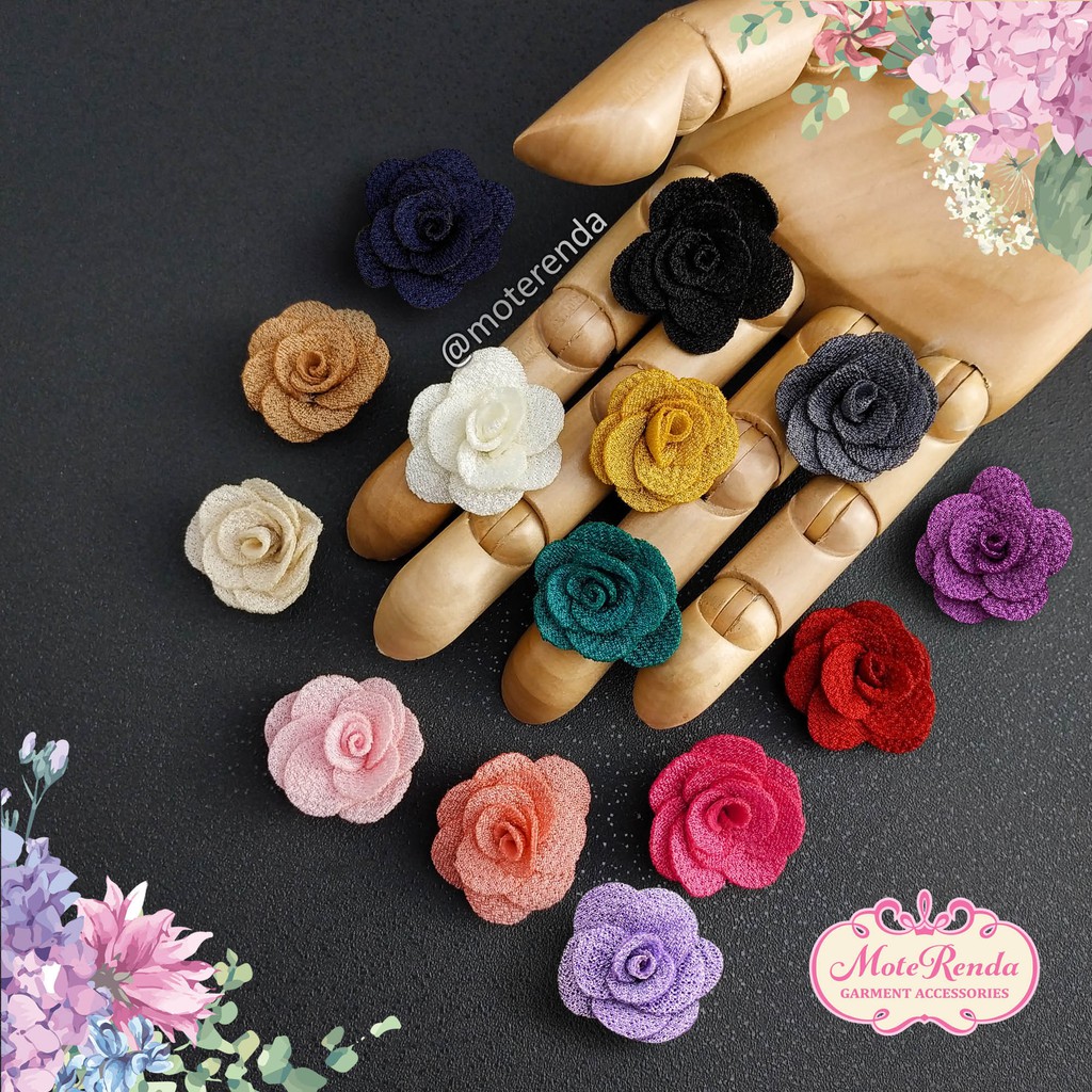 Aplikasi bunga petite rose, lebar 2.5cm kode 7VVS25