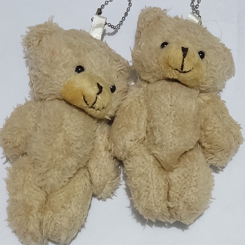 Boneka Beruang Kecil Gantungan Kunci Keychain Teddy Bear Gimbal Plush Keyring Korean Style