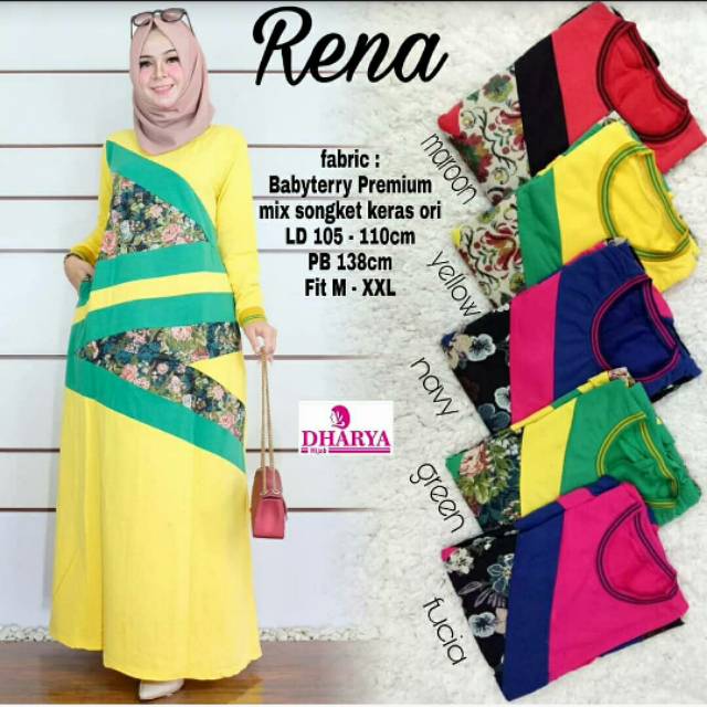 Rosa Maxy, maxi dress, dress muslim, gaun muslim, gamis, gamis muslim, motif bunga, gamisJumbo, ootd