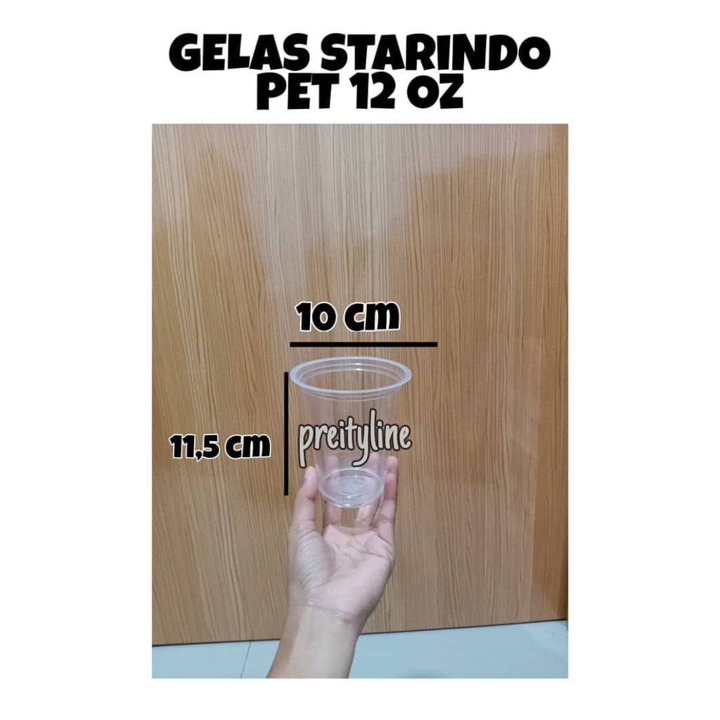 Gelas plastik starindo pet 12oz