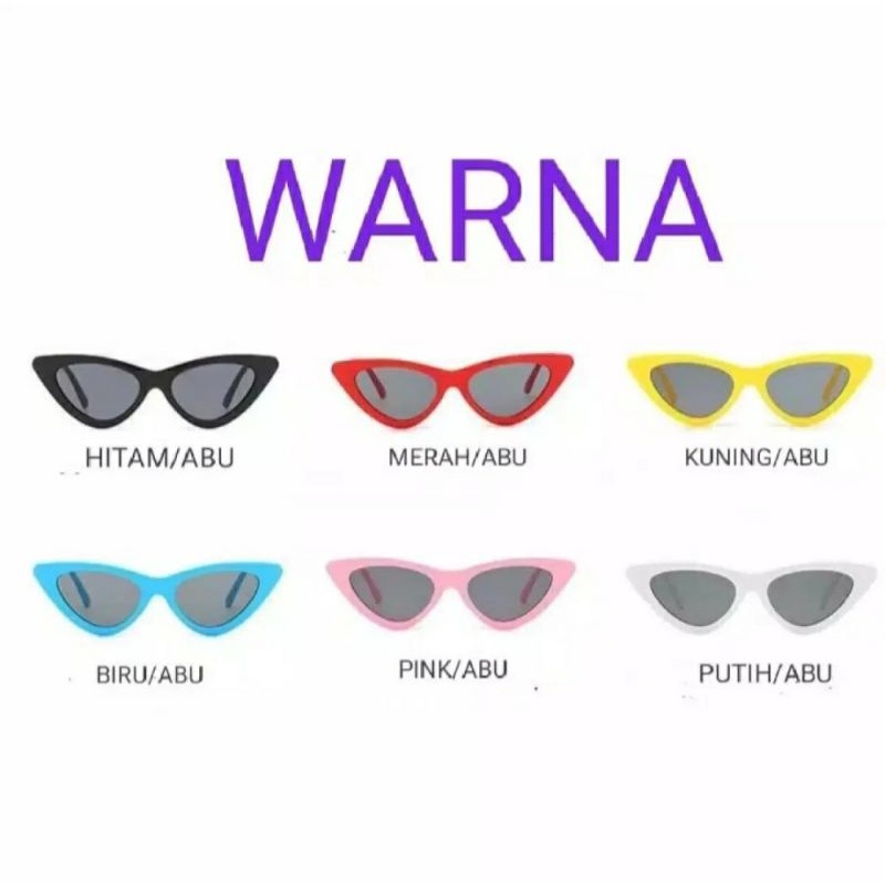 Kastamanwatch - KACAMATA CAT EYE SEGITIGA FASHION SUNGLASSES WANITA MATA KUCING