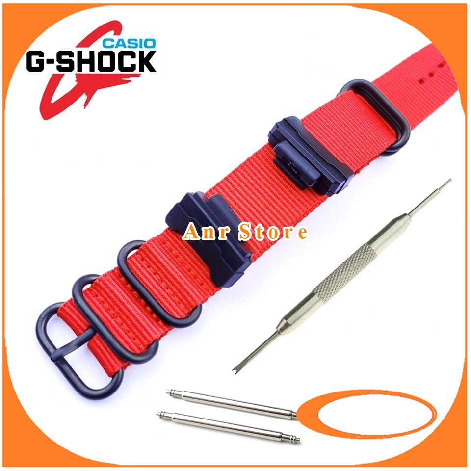 Tali Kanvas Canvas Casio G-Shock GA-100 GA-150 GA-201 GD-350 Merah