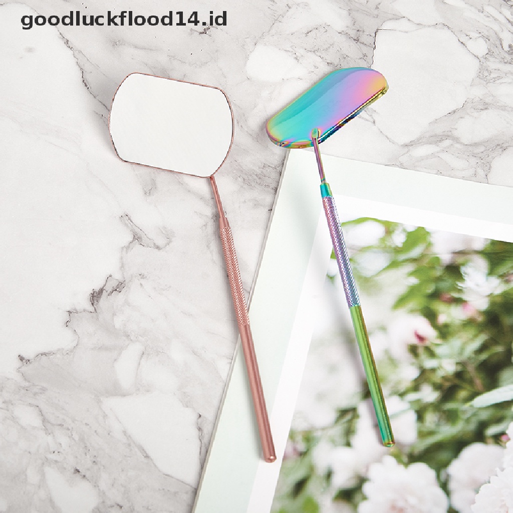 [OOID] 1PCS Eyelash Mirror Large Makeup Mirror Magnifying Beauty Long Handle Mirror ID