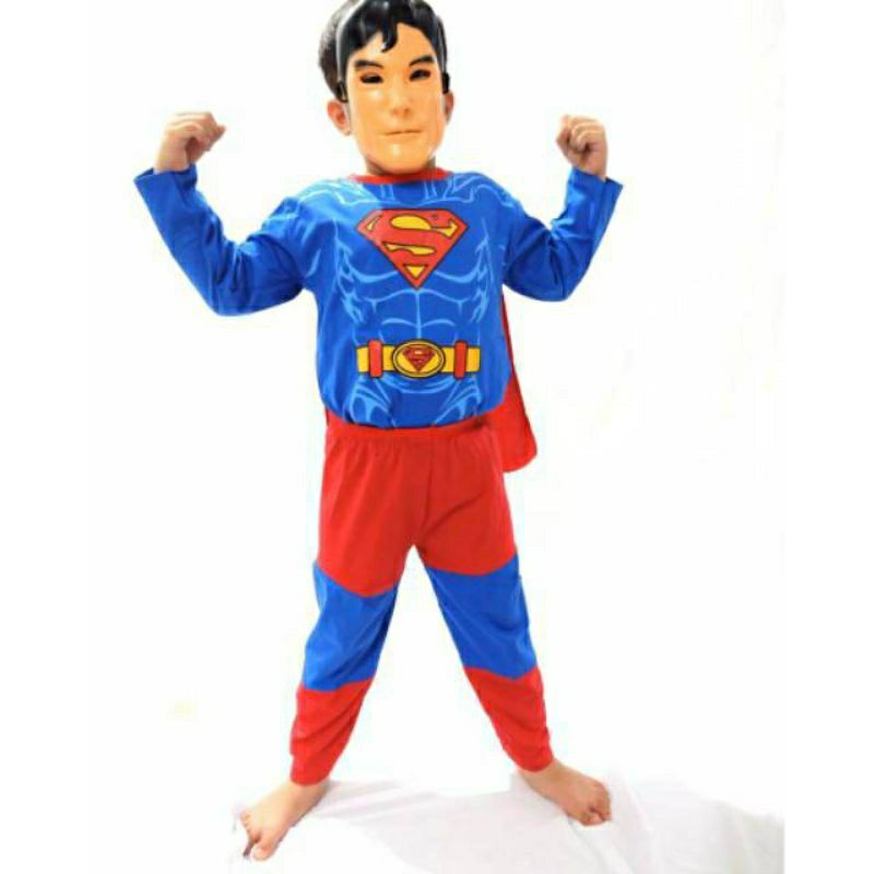 KOSTUM Baju anak laki laki superman sayap superhero superman sayap topeng