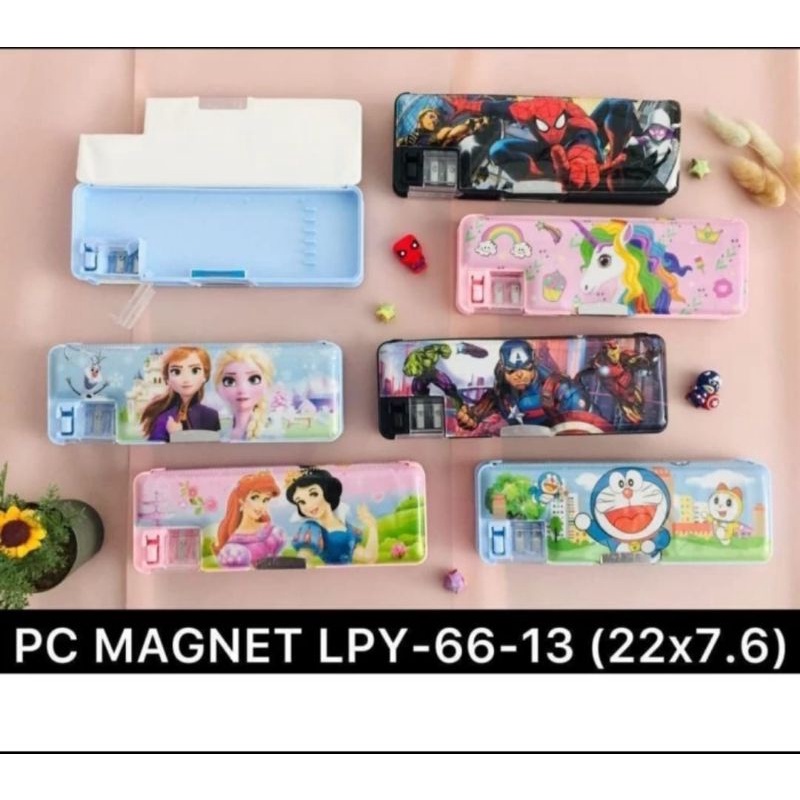 

Kotak pencil magnet karakter double serutan