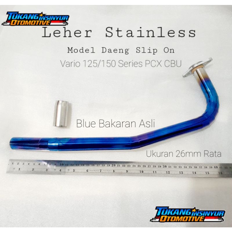 Leher Stainless Knalpot Model Daeng Vario 125/150 PCX CBU - Blue