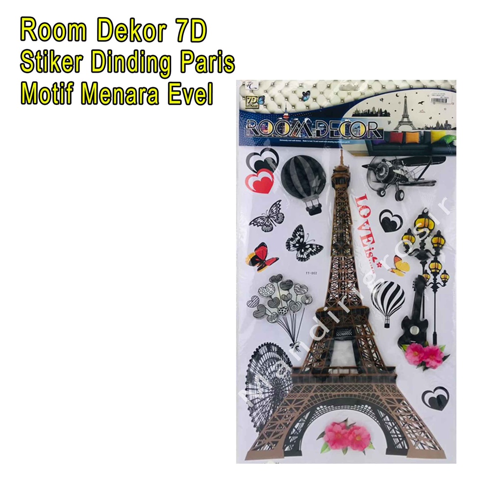 Stiker Dinding *Room Dekor 7D * Walpaper Menara Evel * Hiasan