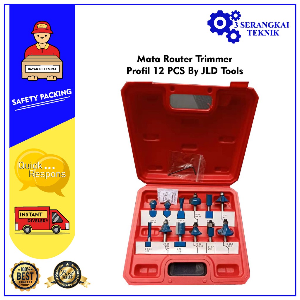 Mata Router Trimmer Profil 12 PCS By JLD Tools