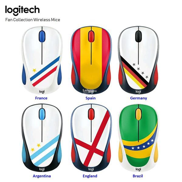 Mouse Wireless Logitech M238 ORIGINAL Fans Collection Piala Dunia 6 Negara