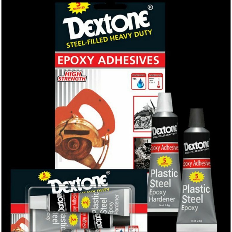 Lem Dextone besi 5 menit / epoxy adhesives / plastic steel