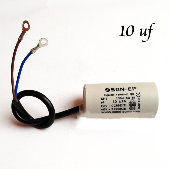 10 uf / 450 V SAN-EI Capacitor / Kapasitor Bulat / Capasitor Pompa Air