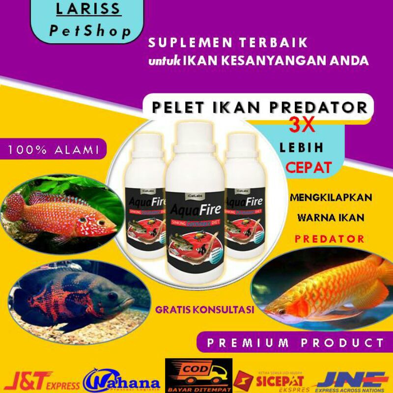 Pelet Ikan Hias AQUAFIRE Air Tawar Predator 250gr