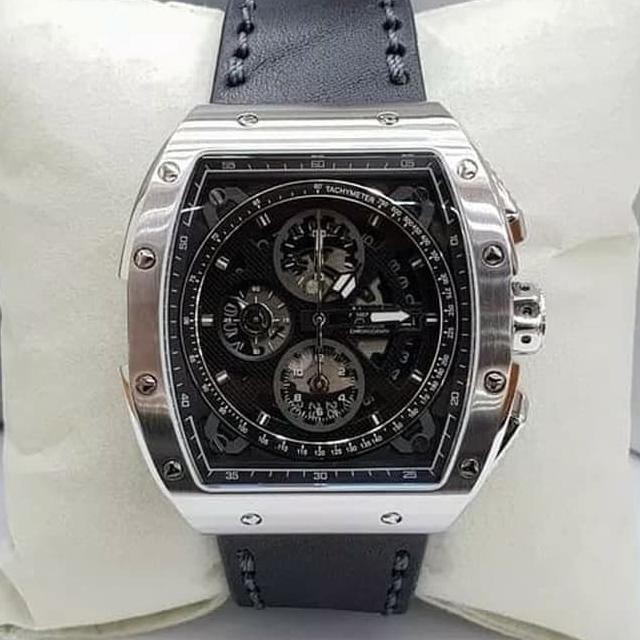 Jam Tangan Pria Alexander Cristie Ac6411 Original Silver Black New