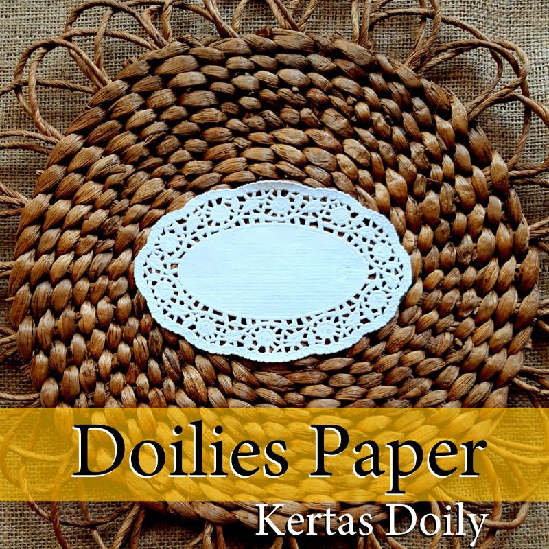 Doily Paper / Kertas Doilies Oval Putih 4.5&quot;x 6.5&quot; isi 100 lembar Kertas Alas Renda / DragonPack