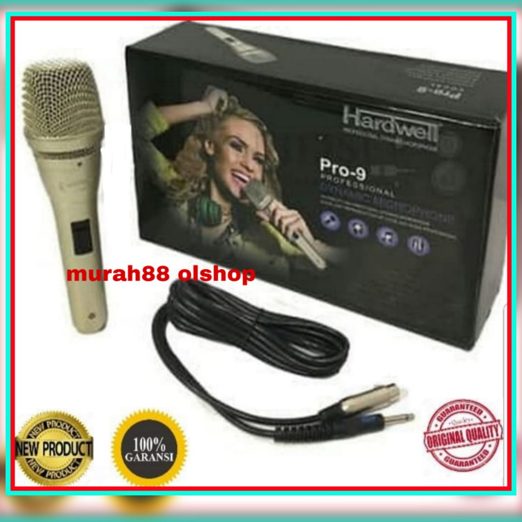 Microphone Kabel HARDWELL PRO 9 New Kualitas Mic Kabel Terbaik