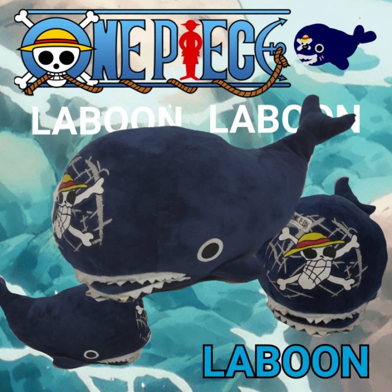 Boneka Laboon One Piece Paus Plush Doll Anime Merchandise