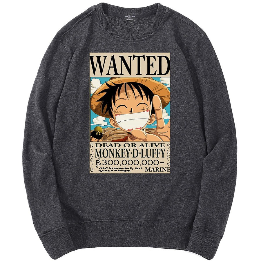 WANTED Sweatshirt Basic Anime || Sweater Crewneck || Sweater Crewneck WANTED One Piece ( Pria &amp; Wanita )