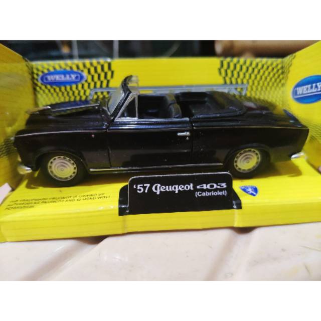 Diecast Welly mobil Classic Peugeot 403 Cabriolet tahun 1957