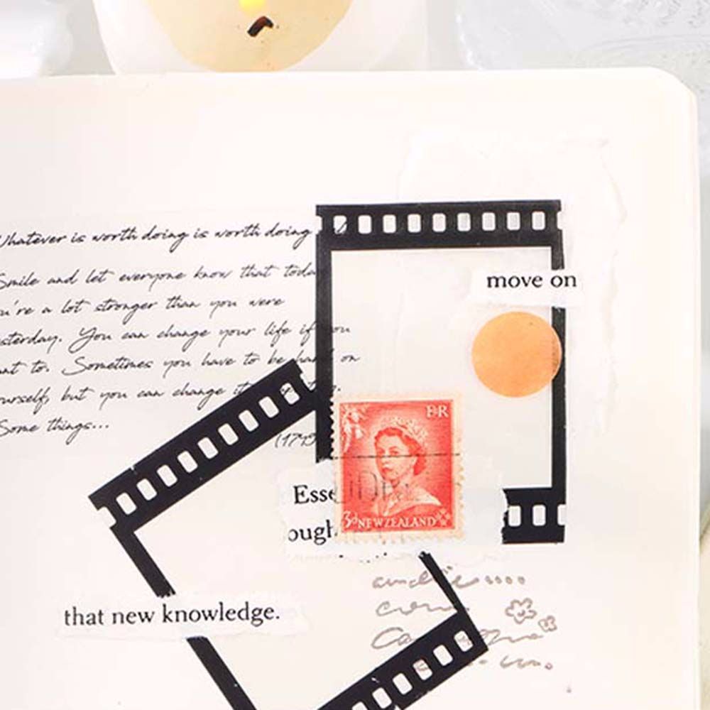 ELEGANT Diy Card Frame Series Stickers Transparent Vintage Gear of Memory PET Stickers 15pcs Time Boundary Series Photo Album Decorative Scrapbooking Background Decorative Junk Journal Decorative Frame Series Stickers Stationery Stickers