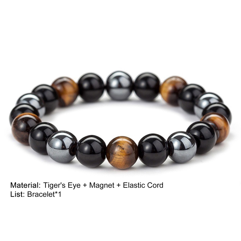 Hu Hu Hu Hu Hu Alat Bantu Pasang Kacamata♡ Gelang Tali Elastis Warna Hitam Aksen Manik-Manik Mata Harimau Untuk Unisex