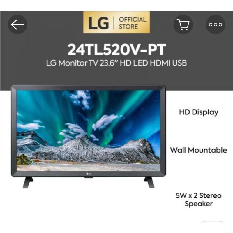 LED LG 24TL520V 24 inc sudah digital tv