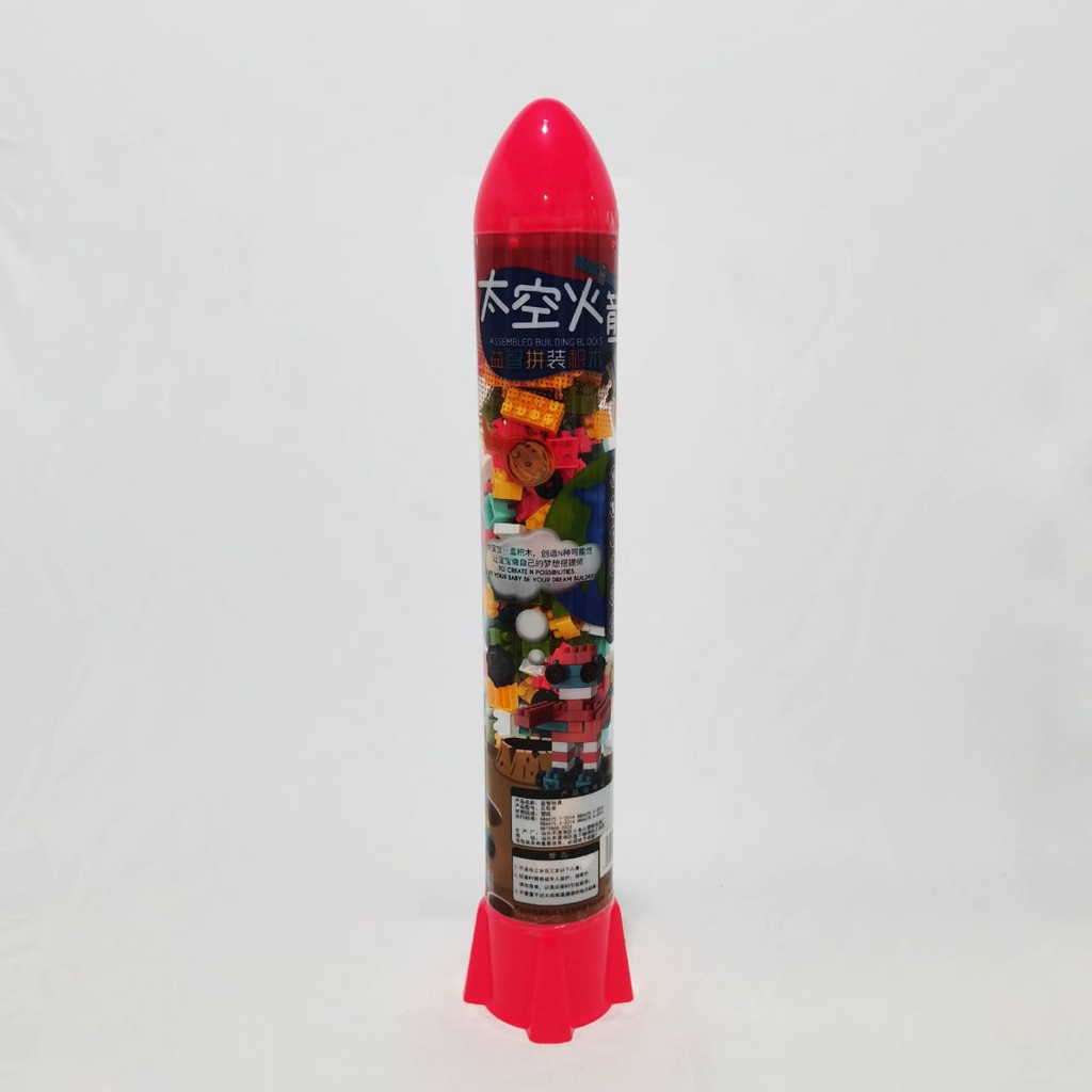 [MS]370pcs Balok Susun Kemasan Rocket / Mainan Susun Balok Roket Ukuran Sedang Total 370pcs Balok