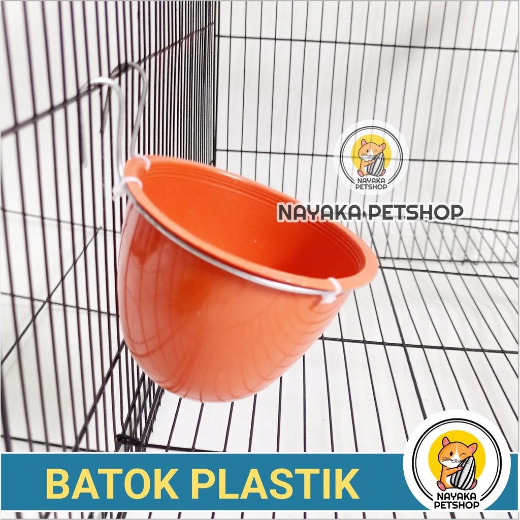 Batok Plastik Kawat Gantung Cepuk Mangkok Wadah Makan Air Tempat Pakan Minum Ayam Bebek Unggas Burung Hewan